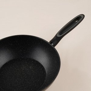 Сковорода Вок SL Home, d=28, h=7.5 см, кованый алюминий, антипригарное покрытие, индукция, чёрная