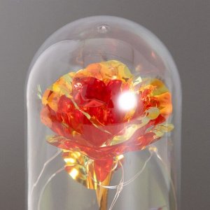 Фигурка световая в колбе RISALUX «Цветок», LED-ночник, 3xAG10, красный, 8.5x8.5x15.5 см