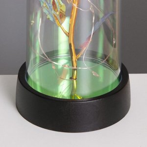 Фигурка световая в колбе RISALUX «Цветок», LED-ночник, 3xAG10, красный, 8.5x8.5x15.5 см