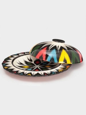 Блинница узбекская Риштанская Керамика «Атлас», d=24 см, керамика, чёрная