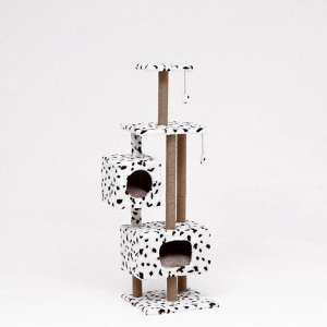 Домик для кошек с когтеточкой, с площадкой и полкой, 65 х 51 х 173 см, далматинец
