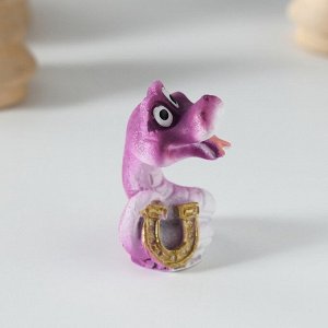 Фигурка полистоун «Змейка с подковой», 2.5x2.5x4 см, МИКС
