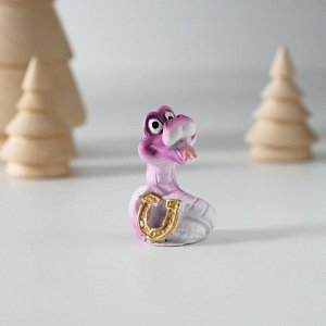 Фигурка полистоун «Змейка с подковой», 2.5x2.5x4 см, МИКС