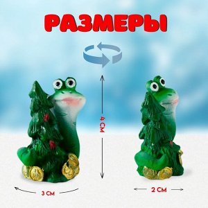 Фигурка полистоун «Змейка с новогодним настроением», 3x2x4 см, МИКС