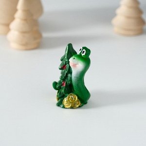 Фигурка полистоун «Змейка с новогодним настроением», 3x2x4 см, МИКС