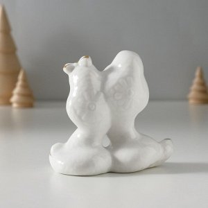 Фигурка керамика «Парочка кобр: любовь», белый с золотом, 4.5x9x8 см