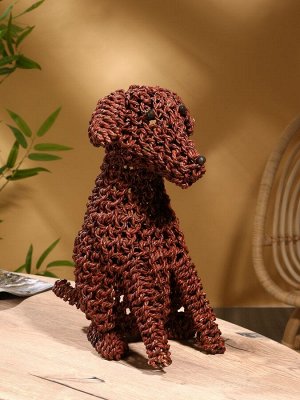 Сувенир плетёный «Собака», 45x28x46х см, сиграсс, тёмный