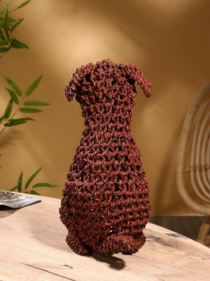 Сувенир плетёный «Собака», 45x28x46х см, сиграсс, тёмный