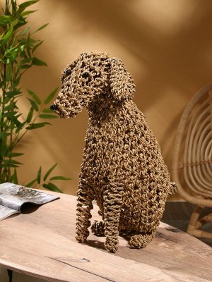 Сувенир плетёный «Собака», 50x28x55 см, сиграсс, светлый