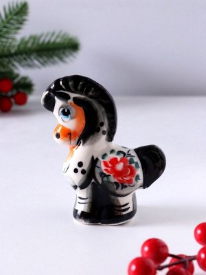 Фигурка фарфор гжель «Конь глядит», 9x7x3.5 см, цветной