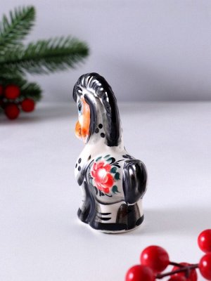 Фигурка фарфор гжель «Конь глядит», 9x7x3.5 см, цветной