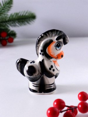 Фигурка фарфор гжель «Конь глядит», 9x7x3.5 см, цветной
