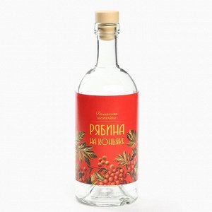 Подарочный набор для приготовления настойки «Рябина на коньяке», набор трав и специй 74 г., бутылка 500 мл., инструкция