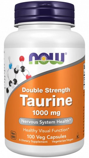 Таурин 1000 мг – NOW Foods – 100 капсул – аминокислота для здоровья сердца, мозга и энергетического обмена