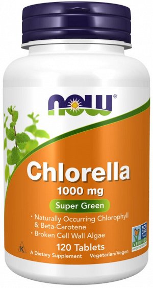 Хлорелла 1000 мг 120 таб — NOW Foods — поддержка детоксикации и общего здоровья с мощным источником хлорофилла