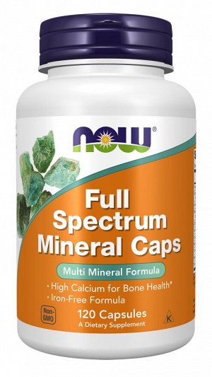 Минеральный комплекс Full Spectrum 120 капсул — NOW Foods — поддержка костей, иммунитета и общего здоровья