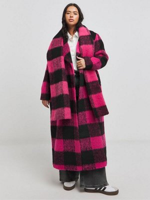 Длинное пальто-шарф Simply Be Blanket Check из искусственной шерсти