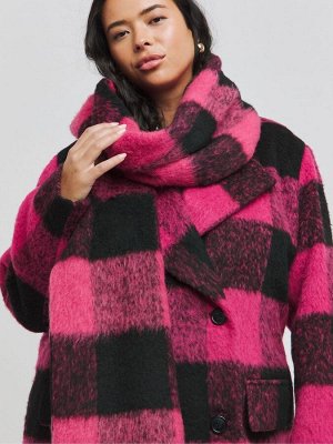 Длинное пальто-шарф Simply Be Blanket Check из искусственной шерсти
