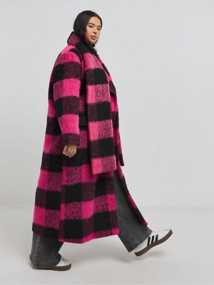 Длинное пальто-шарф Simply Be Blanket Check из искусственной шерсти