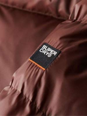Куртка-пуховик Superdry с капюшоном цвета мускатно-коричневого цвета с отливом