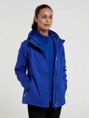 Синяя женская водонепроницаемая куртка 3 в 1 от Mountain Warehouse