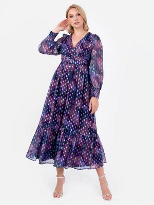Платье мидакси Lovedrobe Purple на пуговицах спереди с металлической отделкой