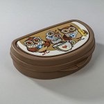 Бутербродница «Совы», цвет коричневый