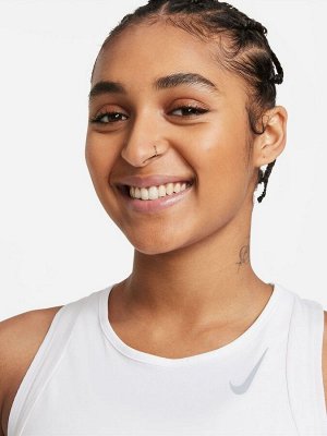 Белый - жилет для бега Nike Dri-FIT Race
