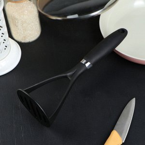 Толкушка Доляна «Глэйд», 24 см, ручка soft-touch, цвет чёрный
