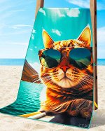 Полотенце пляжное &quot;The Beach Cat&quot; 70х140см