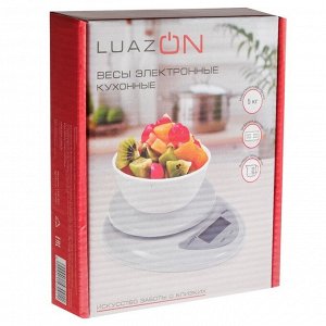 Весы кухонные LuazON LVK-501, электронные, до 5 кг, белые