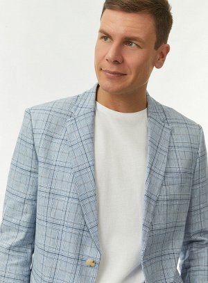 Пиджак прямого силуэта из смесового льна