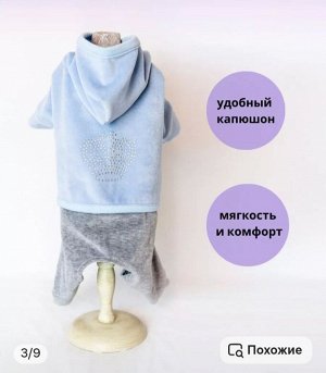 Велюровый костюм "Mikki" на собаку, унисекс+ПОДАРОК