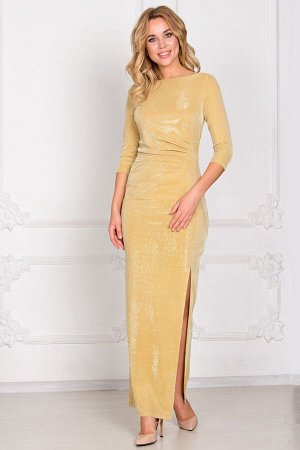 Платье Эшли из трикотажа -люрекс золото П-184-2