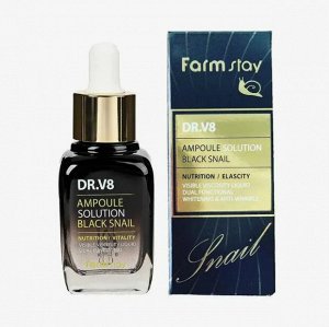FARMSTAY - Ампульная сыворотка с муцином черной улитки DR-V8 AMPOULE SOLUTION BLACK SNAIL [30ml] 12.01.2026