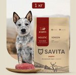 Акция по срокам! Сухой корм Savita Для ЩЕНКОВ с олениной . 1 кг. Беззерновой. Холистик. Россия