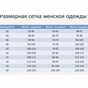 Размерная сетка