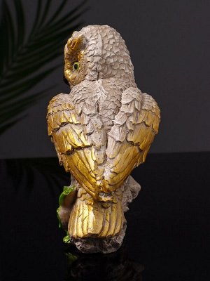 Фигурка гипс «Филин на листьях», 12x8x6 см, коричневая