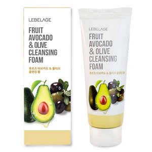 LEBELAGE. Пенка для умывания с экстрактом авокадо и оливы, FRUIT AVOCADO & OLIVE CLEANSING, 100 мл