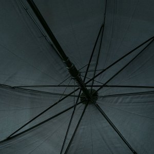 Зонт-трость полуавтомат "Деловой" полиэстер 100%, 8 лучей, д/купола 122см, 95см в сложенном виде, механизм против ветра, ручка с антискользящим покрытием, цвет черный, 425гр (Китай)