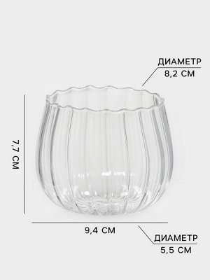 Стакан Magistro «Полоска», 400 мл, 9.5x8 см, стекло, прозрачный