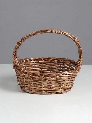 Набор корзин плетёных, овальные 3 шт., L: 39x29 см, высота 13 см, высота с ручкой 36 см.M: 33x24x11H*33HHS: