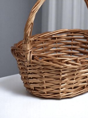 Набор корзин плетёных, овальные 3 шт., L: 39x29 см, высота 13 см, высота с ручкой 36 см.M: 33x24x11H*33HHS: