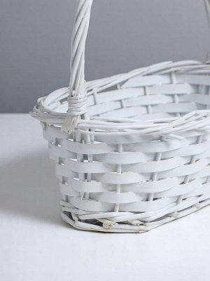 Набор корзин плетёных, овальные 3 шт. L: 27x20 см, Н 11 см, Н с ручкой 29 см, дно 20x14 см.M: 23x16x10Hх25HH