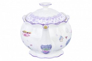 Чайник "Лаванда" 700 мл, рифленый, NEW BONE CHINA (22*12,5*13 см)