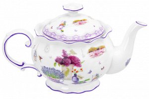 Чайник "Лаванда" 700 мл, рифленый, NEW BONE CHINA (22*12,5*13 см)