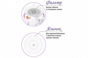 Чайник "Лаванда" 700 мл, рифленый, NEW BONE CHINA (22*12,5*13 см)