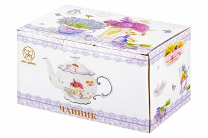 Чайник "Лаванда" 700 мл, рифленый, NEW BONE CHINA (22*12,5*13 см)