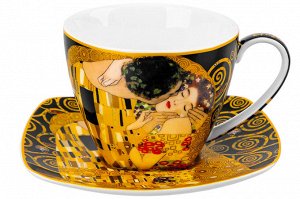 Чайный набор 2 пр. 250 мл "Поцелуй на черном", NEW BONE CHINA, 11,5x9x7,5 см
