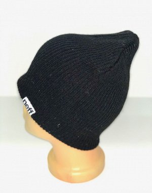 Черная шапка с якорьком  №4339